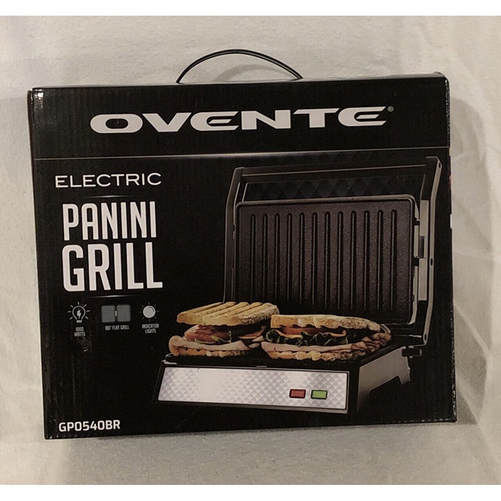 Ovente Electric Panini Grill Model GP0540BR New In Box Unused