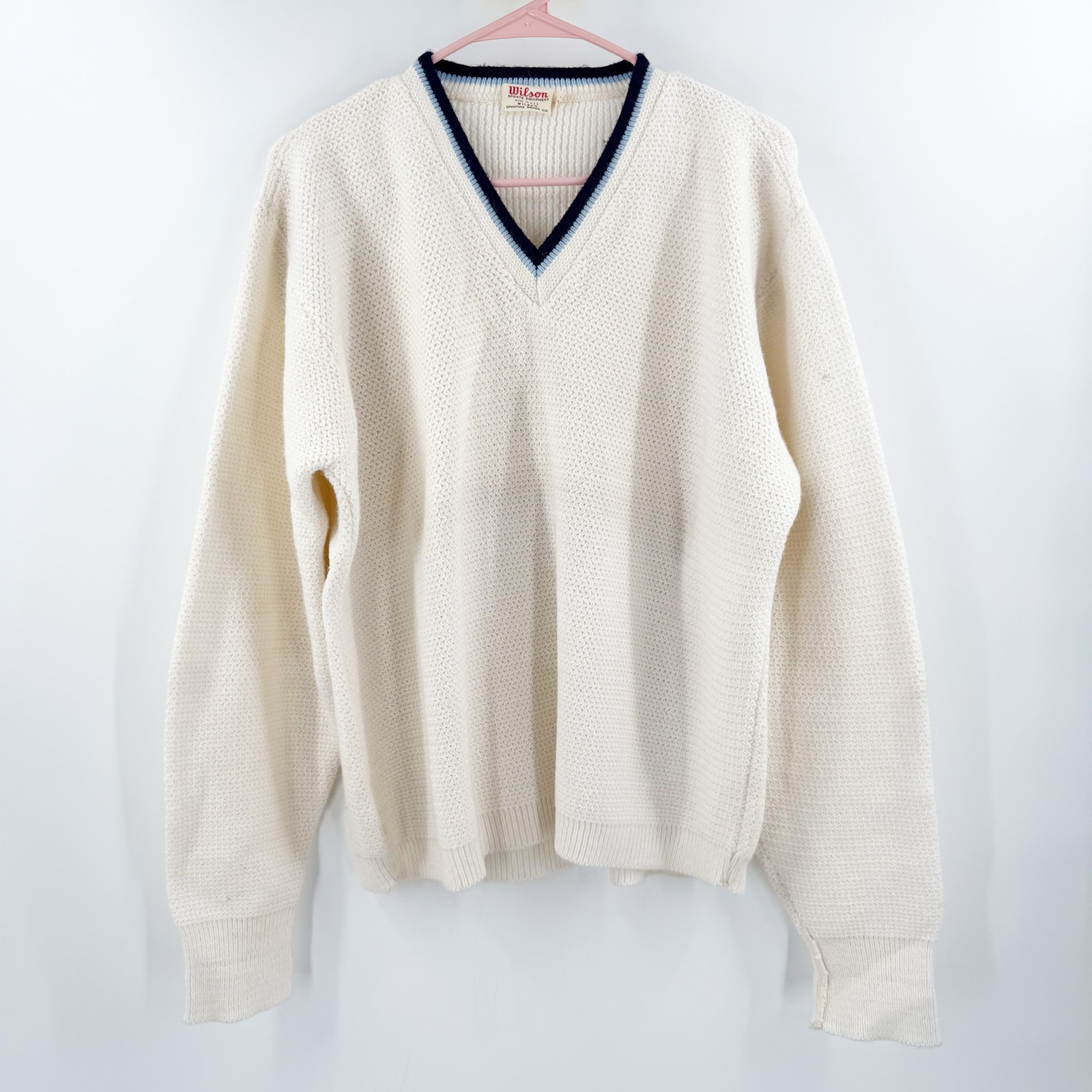 VINTAGE WILSON Sporting Good Sweater Large Mens 50's-60's Tennis Prep Ivy League