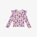 Posh Peanut Hello Kitty monsters long sleeve ruffle shoulder top Size 7/8