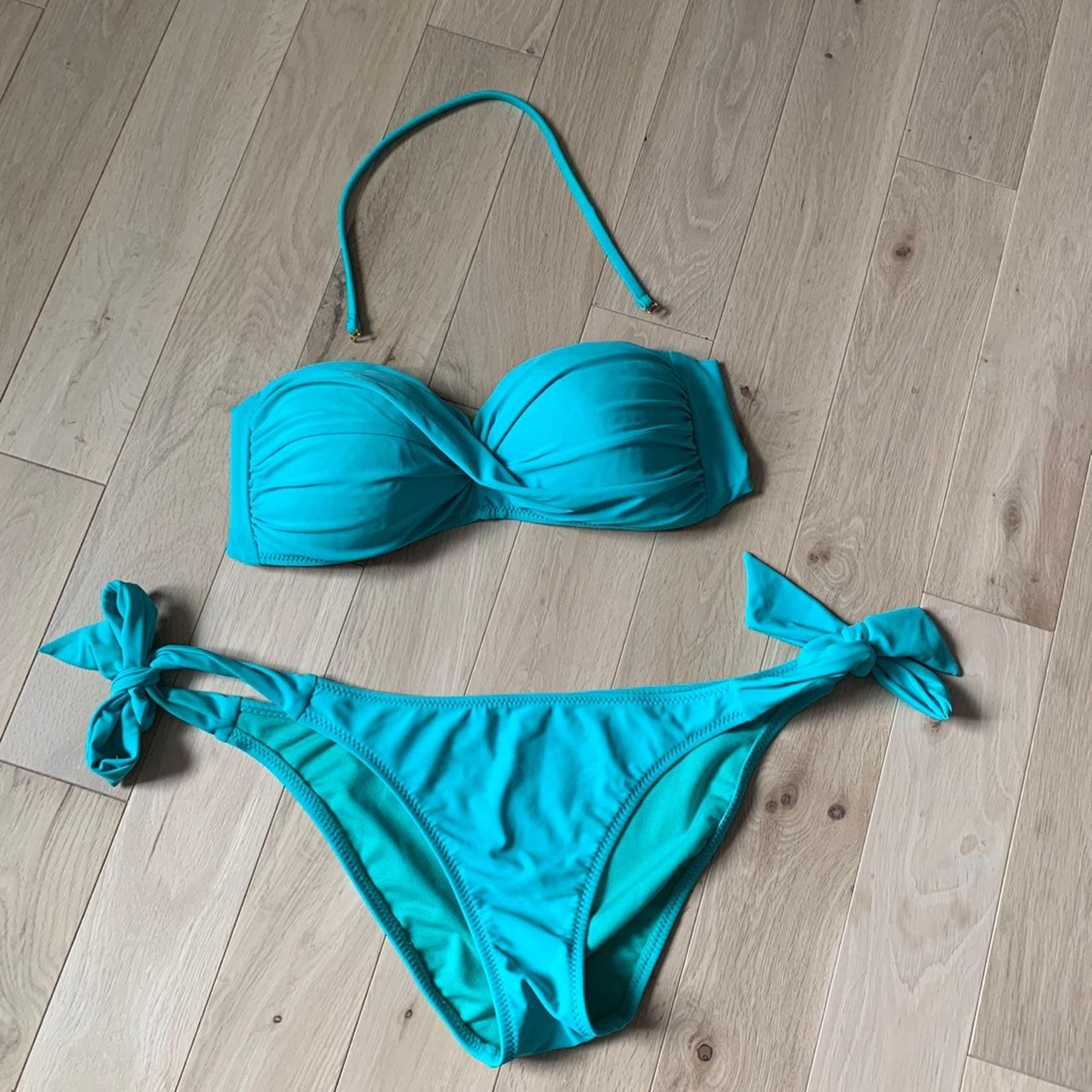 ABS Allen Schwartz teal blue Bikini set