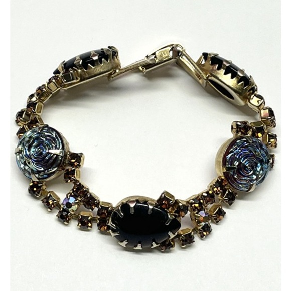 Vintage glass rhinestone stone bracelet