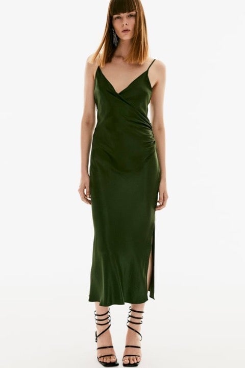 ZARA DRAPED CAMISOLE DRESS