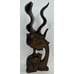 Vtg Indonesian Wood Handcarved Lovers Kissing Wavy Hair Love Wood Art 9”