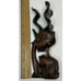 Vtg Indonesian Wood Handcarved Lovers Kissing Wavy Hair Love Wood Art 9”