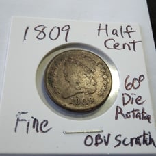 1809 1/2 CENT 60° DIE ROTATION