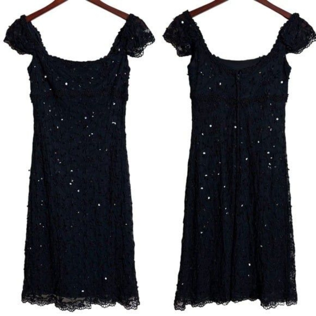 Vintage 90's Y2K Fairycore Whimsigoth Jessica McClintock Rose Milkmaid Dress 6