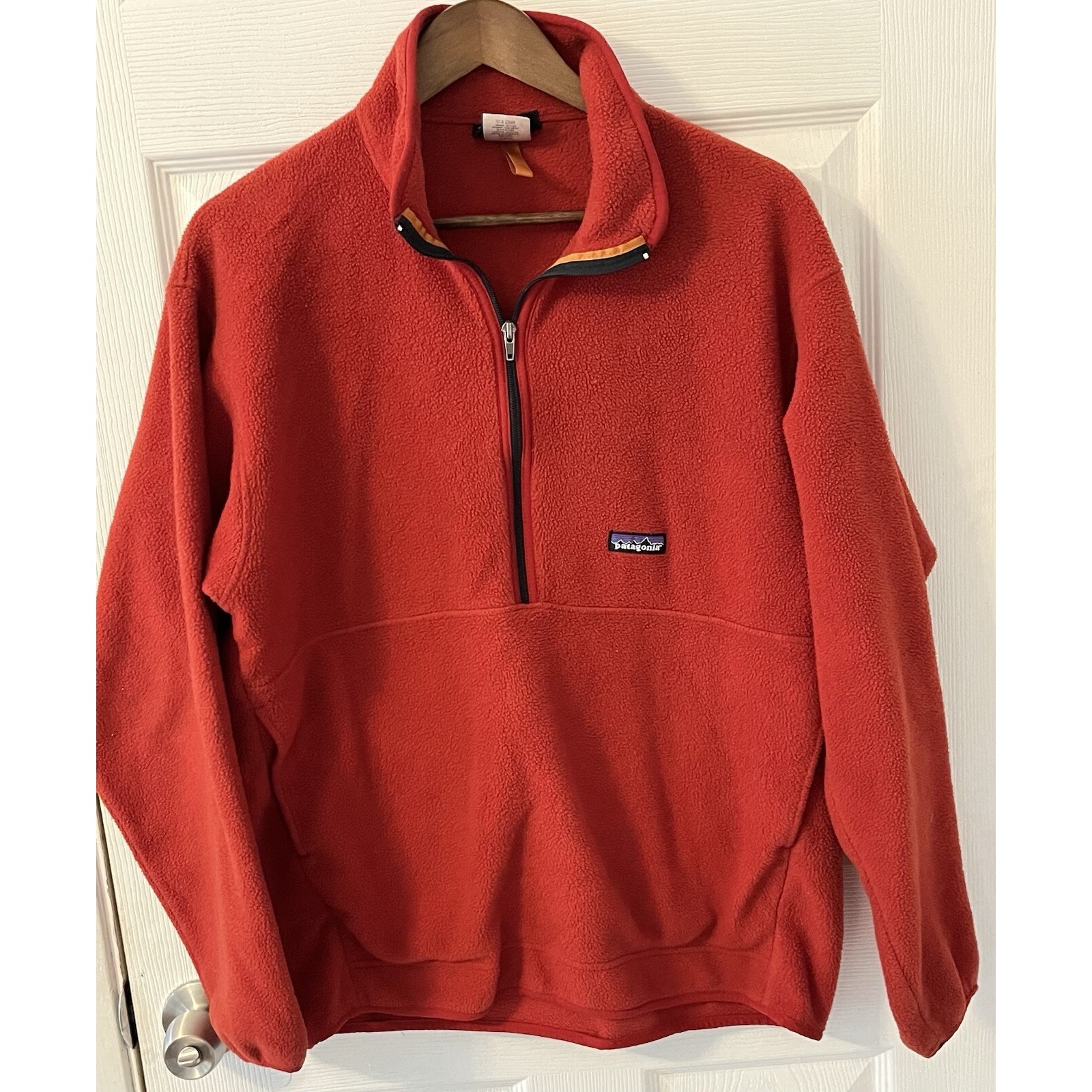 Patagonia Synchilla Red/orange 1/4 Zipper Fleece Pullover Men's Size L