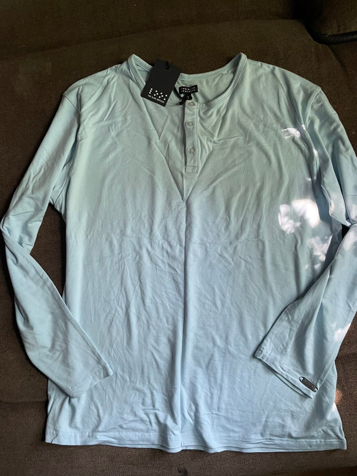 NWT Two Blind Brothers Long Sleeve Crewneck Henley Men's
