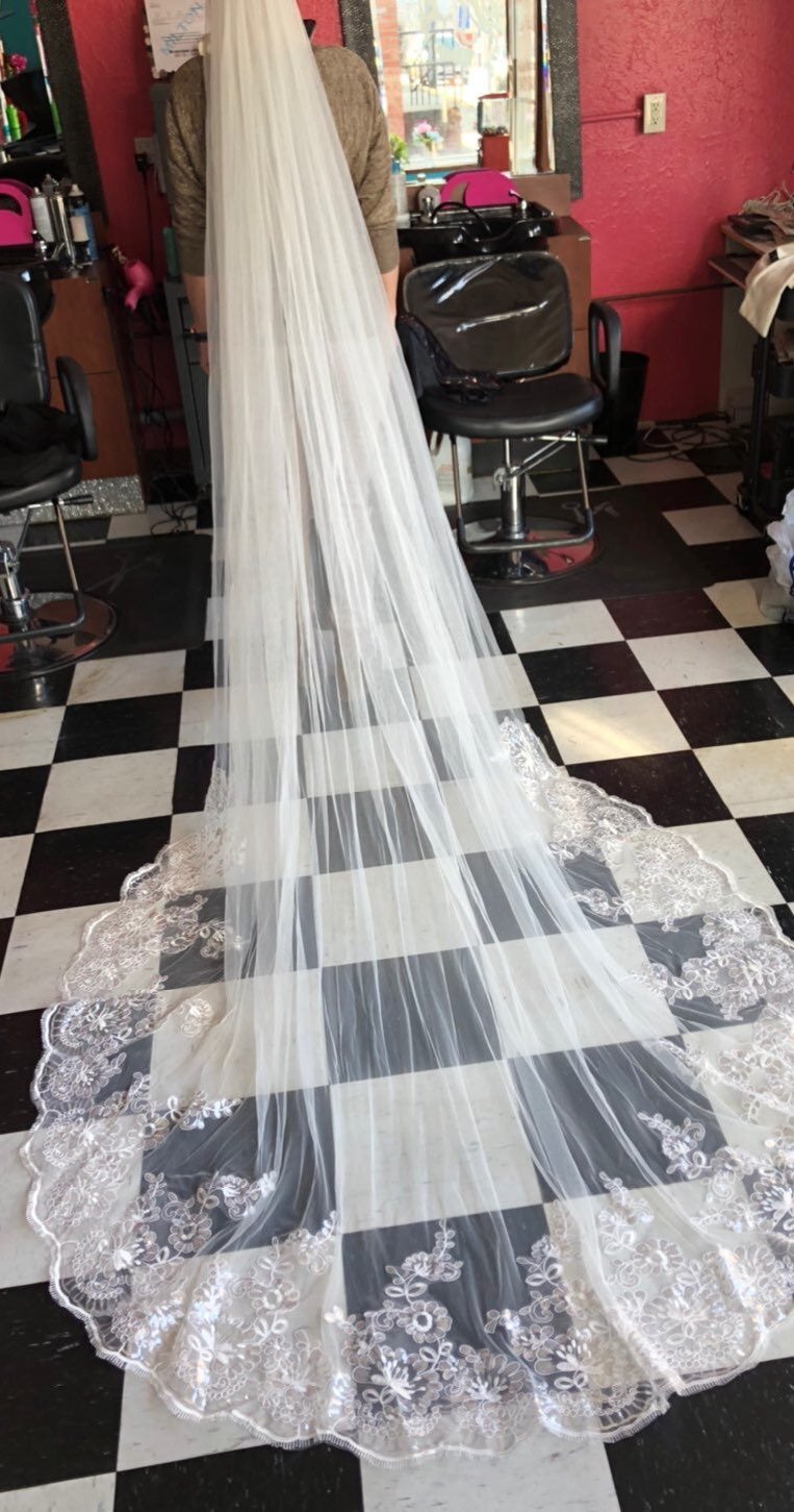 wedding veil beautiful and long sequince