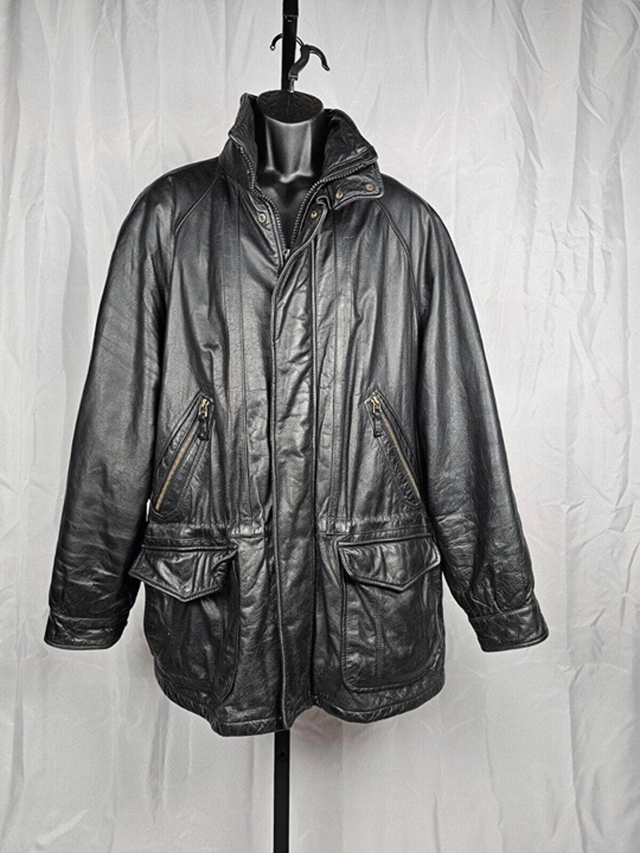 London Fog Insulated Leather Jacket Men's XL (Black)