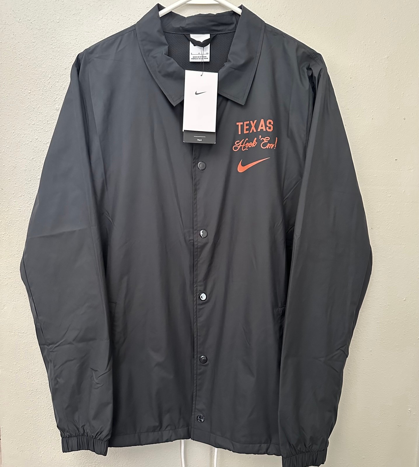 Nike Texas Longhorns Team Issue Snap Black College Repel Water Jacket Small