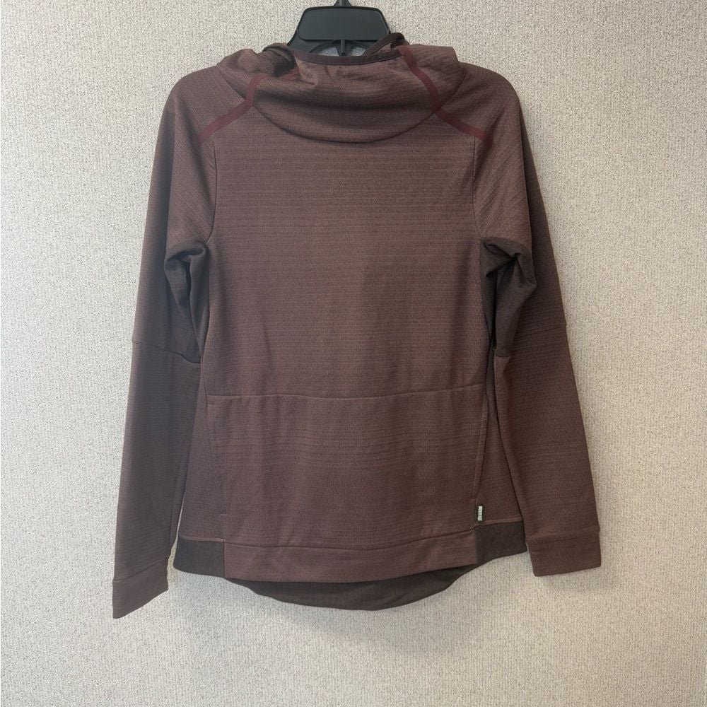 REI Co-op Women's Size Small Micro-Grid Pullover Hoodie Burgundy Athletic