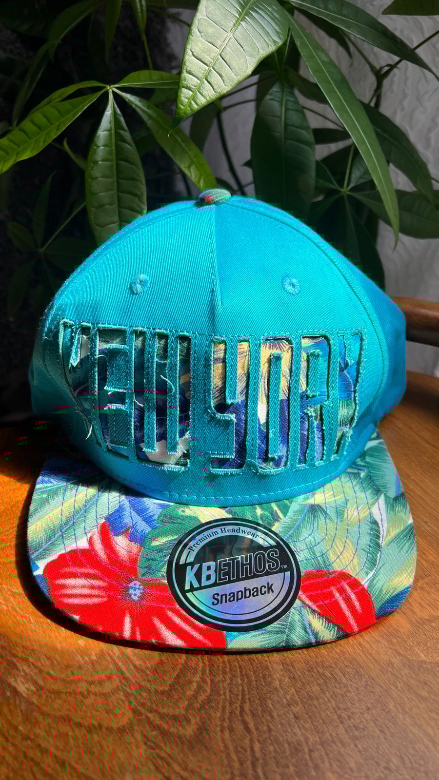 KB Ethos New York Hat Cap Snapback Blue Floral Tropical Premium Headwear Men
