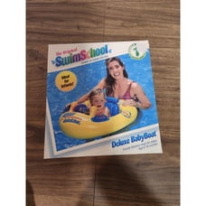 Vtg Aqua Original Swim School Level 1 Deluxe Baby Boat Float Yellow 6-18 M 1997