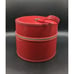 Vintage Hat Wig Box Red Vinyl Travel Luggage Single Handle Zipper Retro Purse