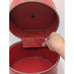 Vintage Hat Wig Box Red Vinyl Travel Luggage Single Handle Zipper Retro Purse