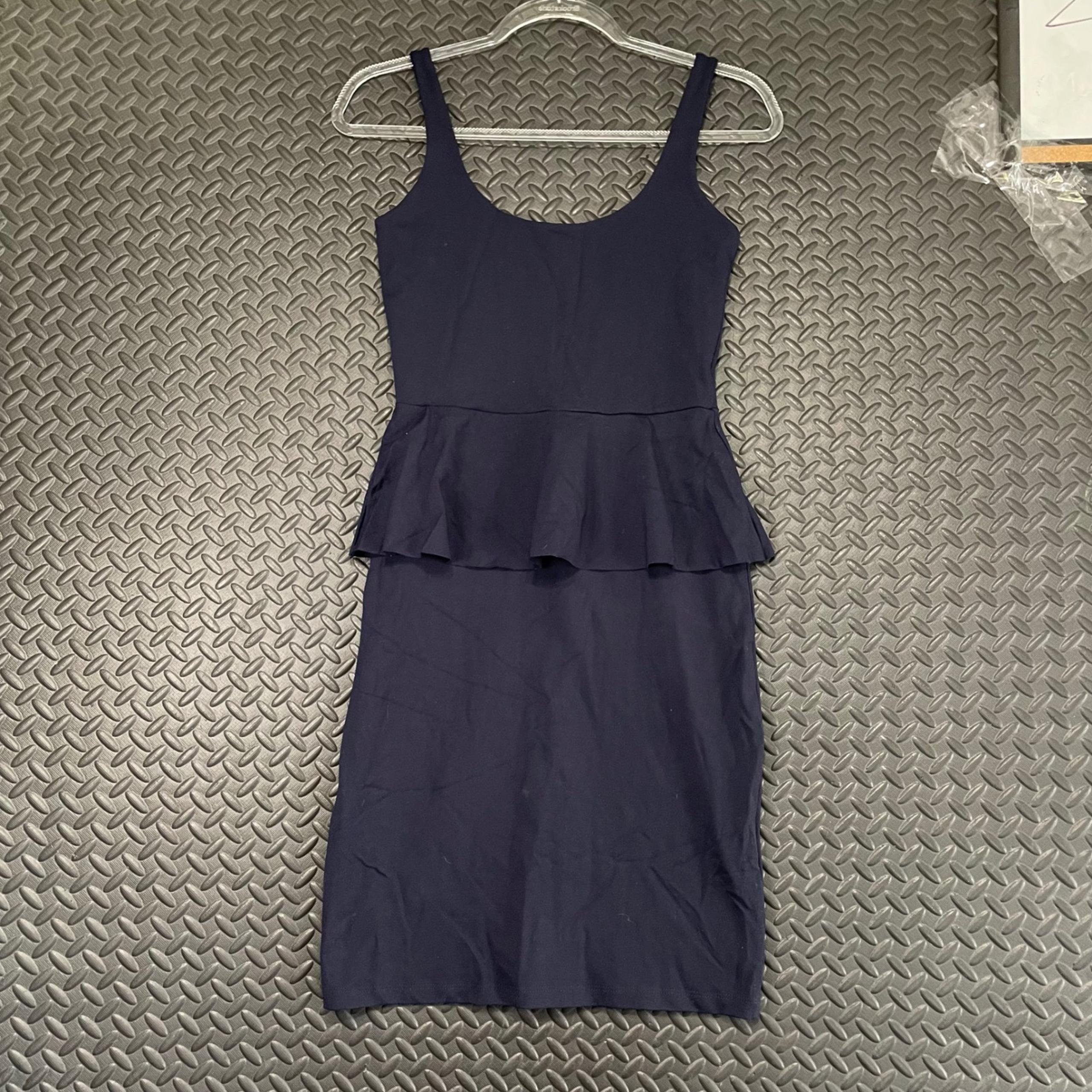 Susana Monaco Navy Blue Peplum Midi Dress Women's Casual Wear Size XS