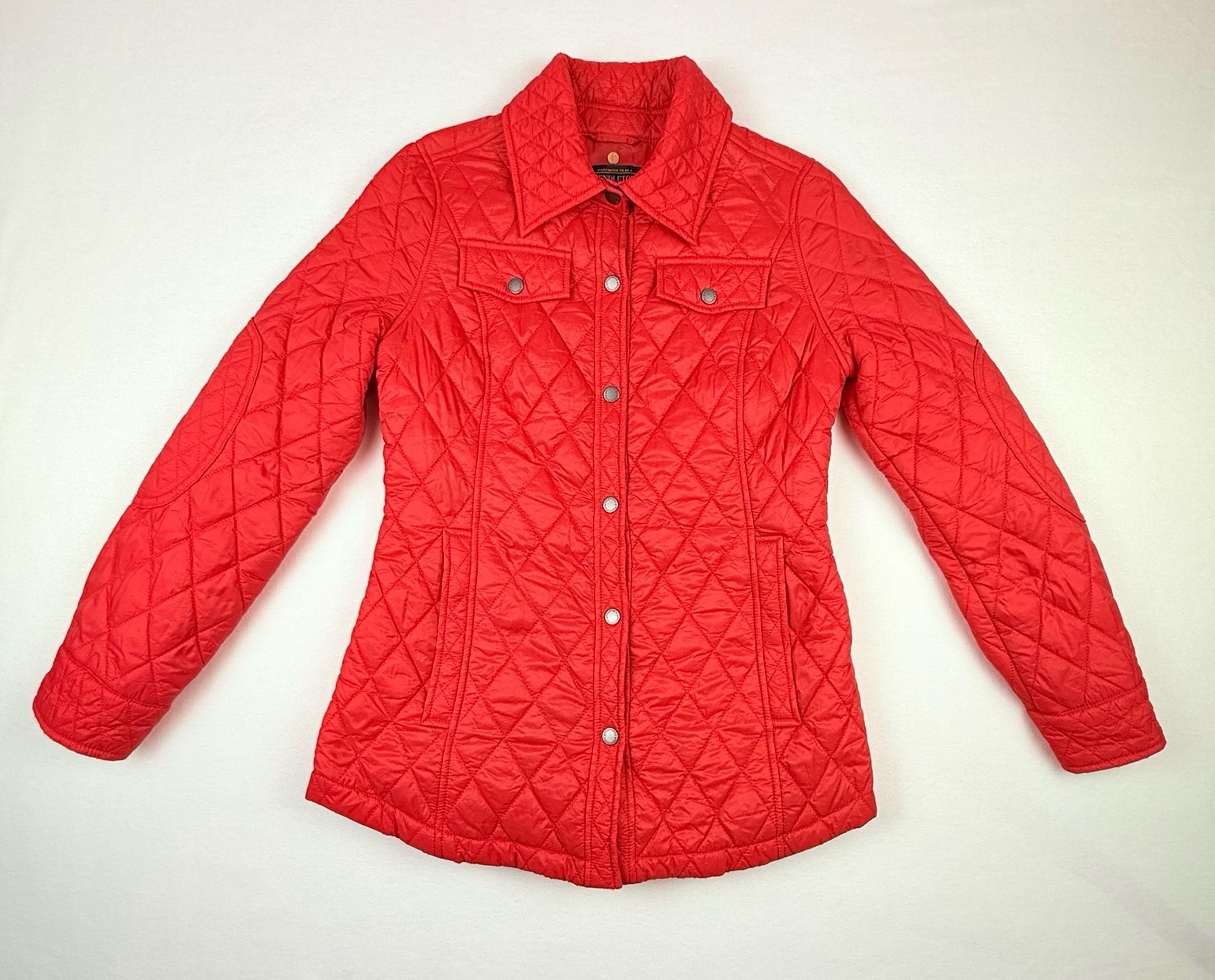 Pendleton Diamond Quilted  Snap Puffer Jacket Red  Women’s XSmall