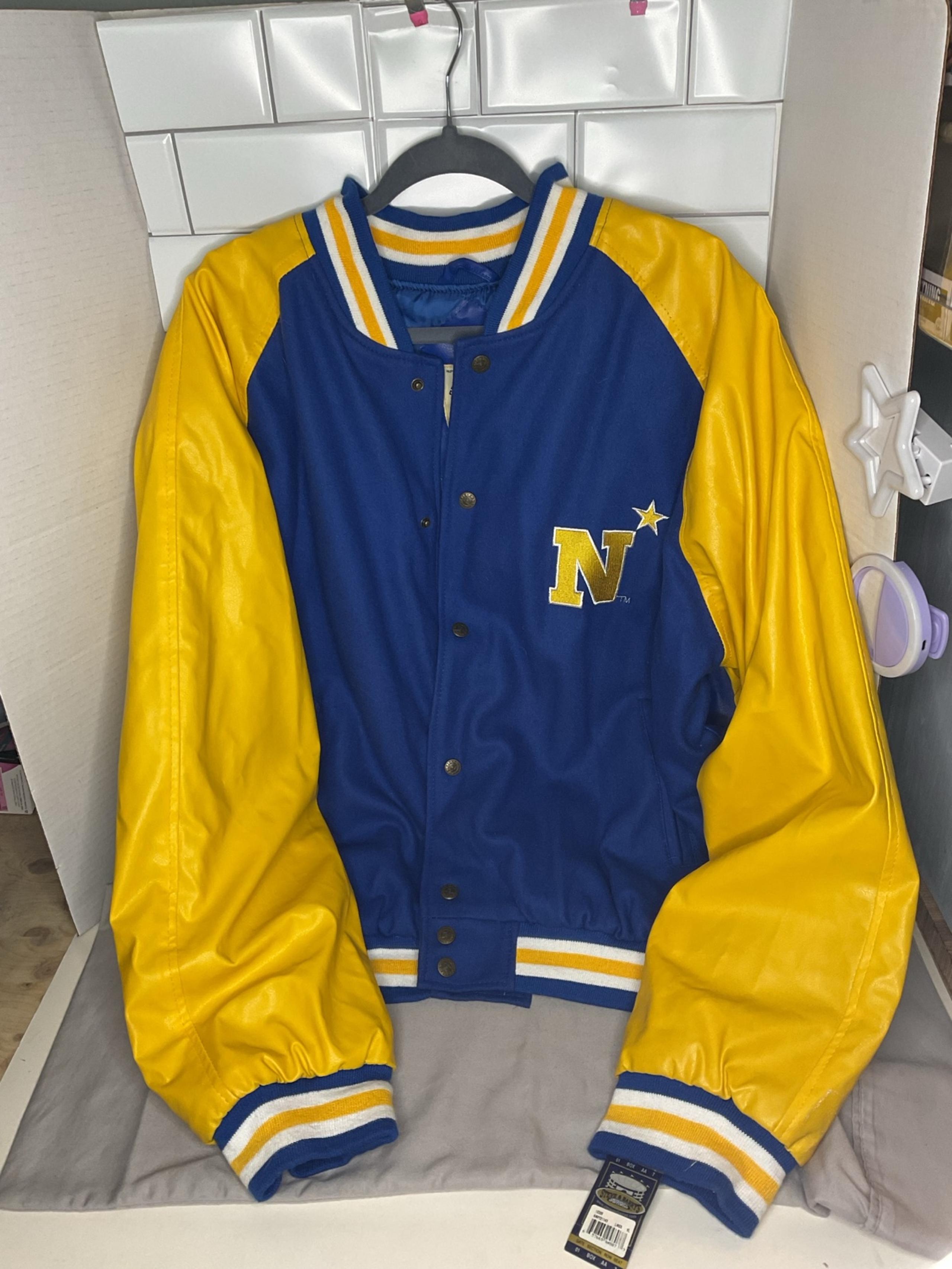 Vtg Steve & Barry’s Men’s Navy Letterman Varsity Jacket Sz XL NWT