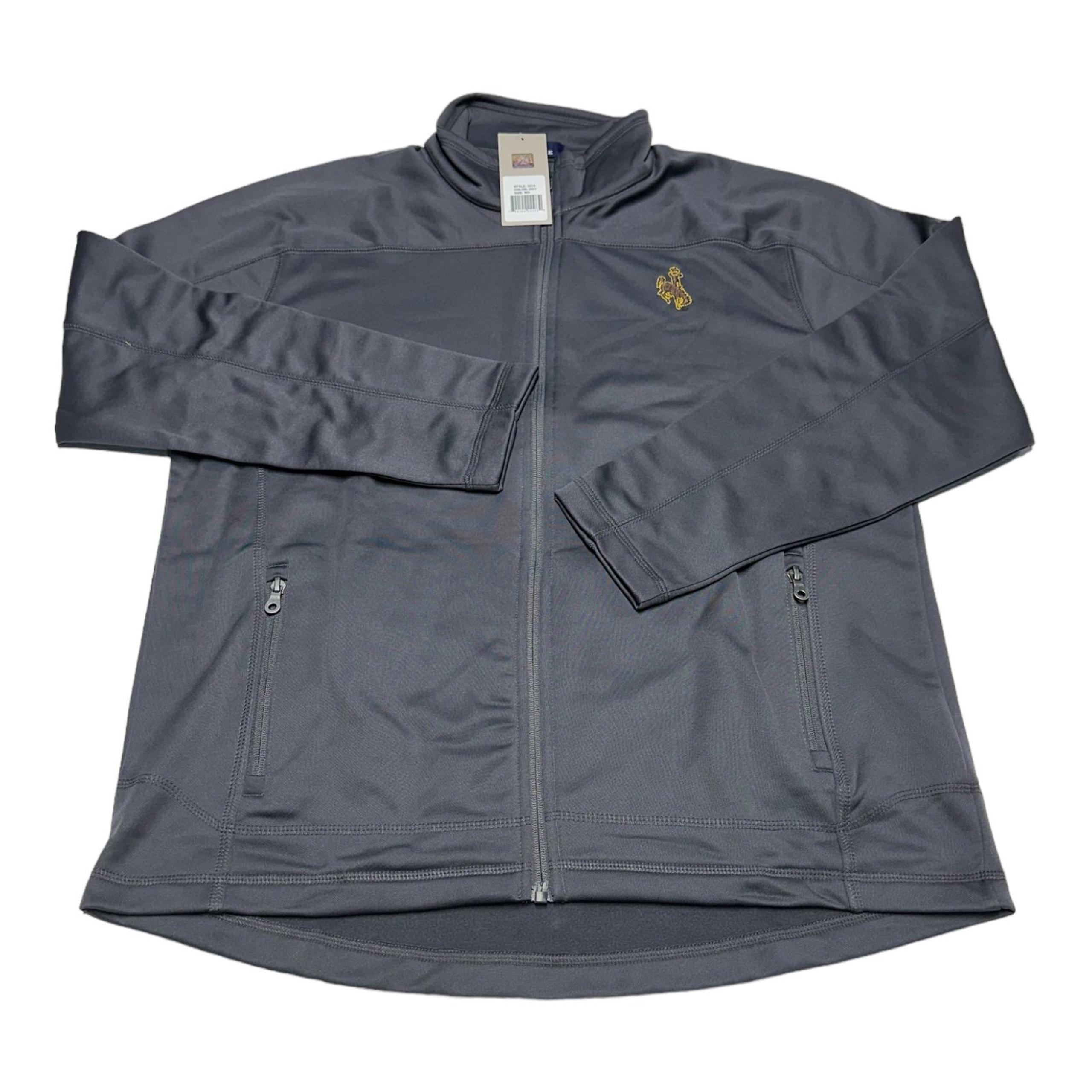NWT Vantage Apparel Wyoming Cowboys NCAA Full Zip Sweatshirt Gray Size M