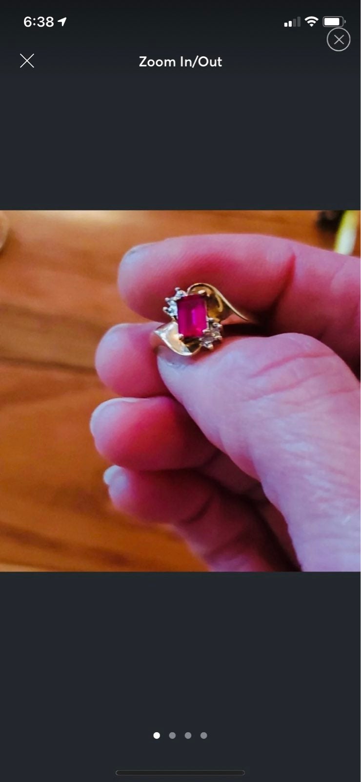 10K Ruby Ring 7 Yellow Gold