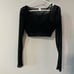 ALO Airlift Ballet Dream Long Sleeve Bra Top Sz M Black