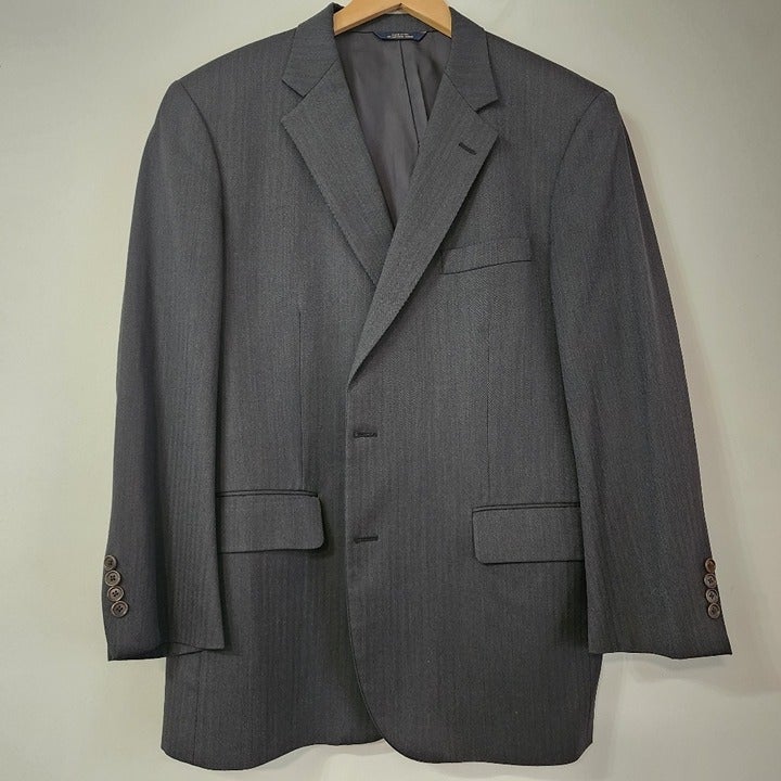 Brooks Brothers Madison Saxon 100% Wool Black Men's Blazer 45R