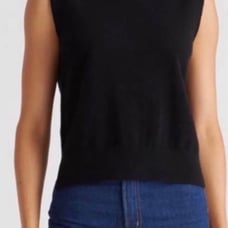 Quince Mongolian Cashmere Mock Neck Sweater Vest black S