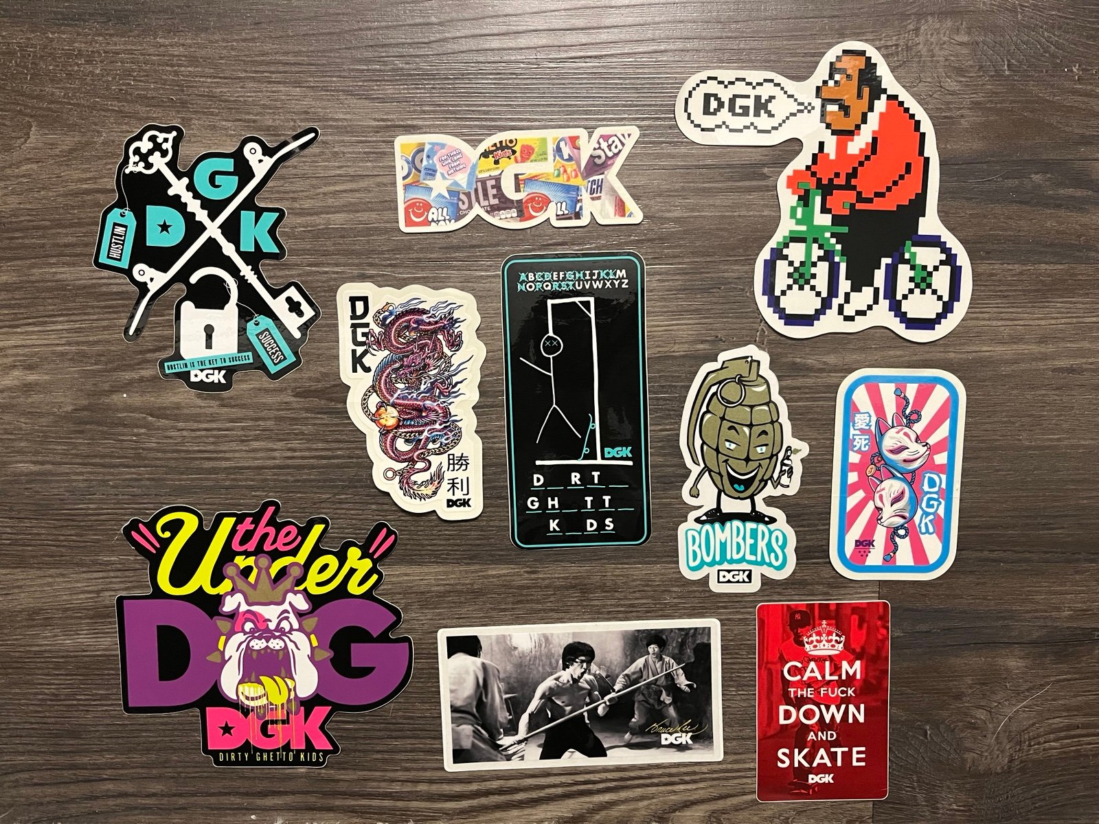 Kayo sticker lot - DGK, Expedition, Gold & Organika