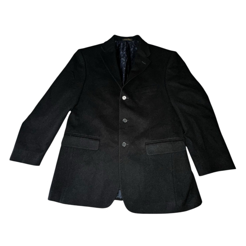Barneys New York Mens 50R Black 100% Cashmere Blazer Suit Jacket