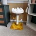 Pets Cloud Cat Scratching Post with Bed, Cat Tree Tower for Indoor Cats, Natural