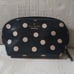 Kate Spade Black & White Polka Dot Dome Full Zip Cosmetic Bag