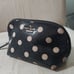 Kate Spade Black & White Polka Dot Dome Full Zip Cosmetic Bag