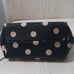 Kate Spade Black & White Polka Dot Dome Full Zip Cosmetic Bag