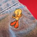 VINTAGE 90'S WARNER BROS. LOONEY TUNES JEAN SHORTS EMBROIDERED CUFFED