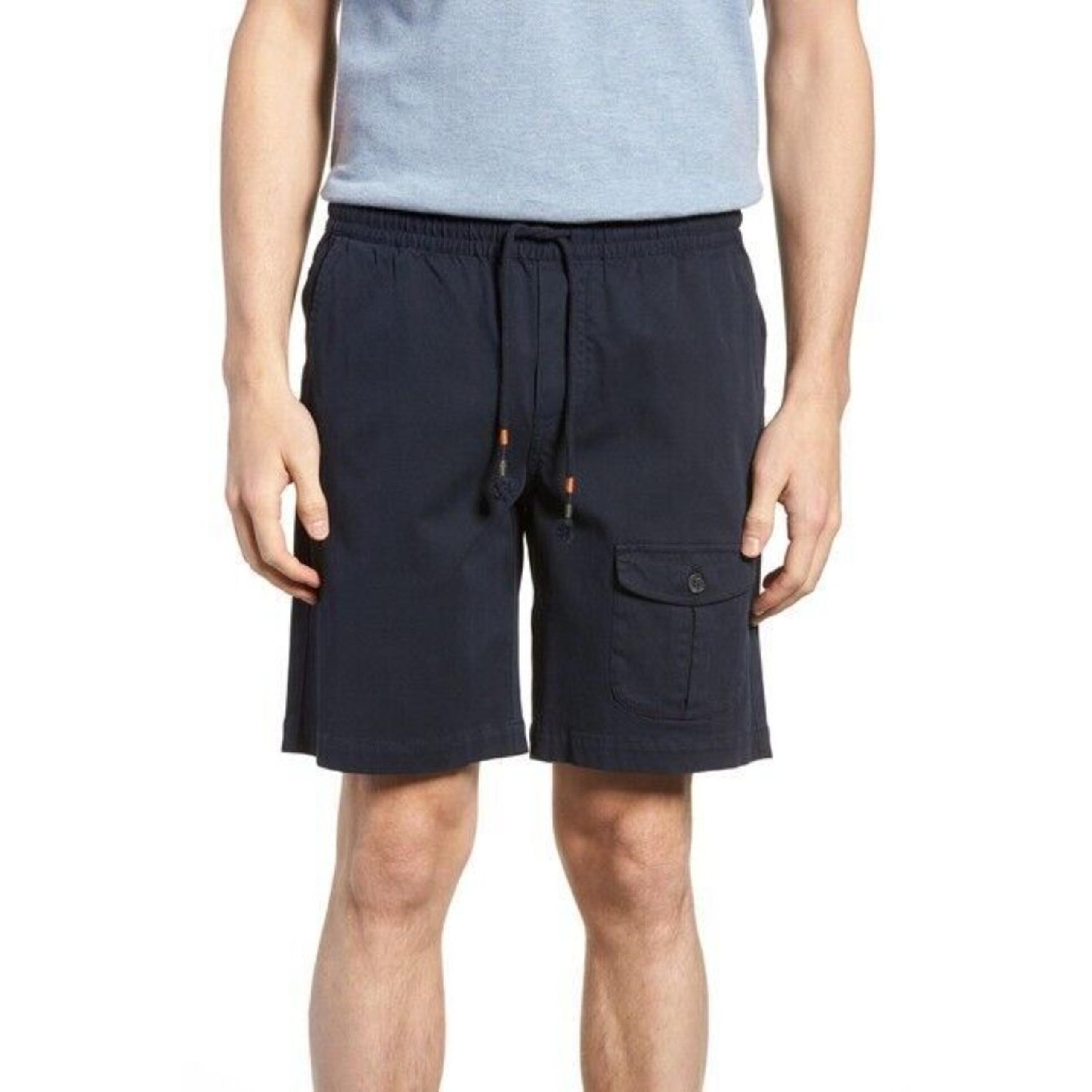 MICHAEL BASTIAN Dyed Pull-On S Men's Elastic/Drawstring Shorts Navy Blue XL *