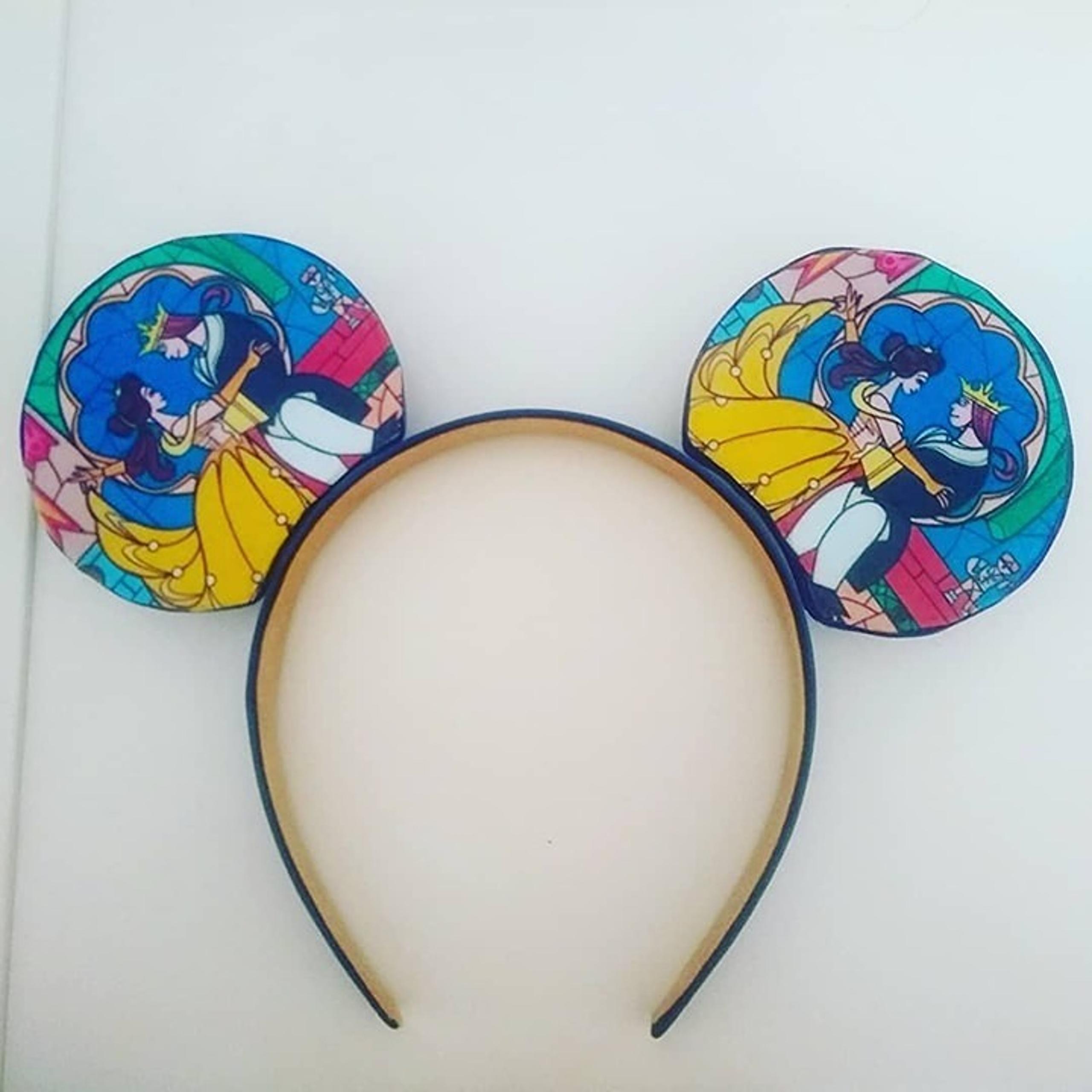 Belle Beauty And The Beast Sparkle Minnie Mouse Now Ears Headband Disney Parks