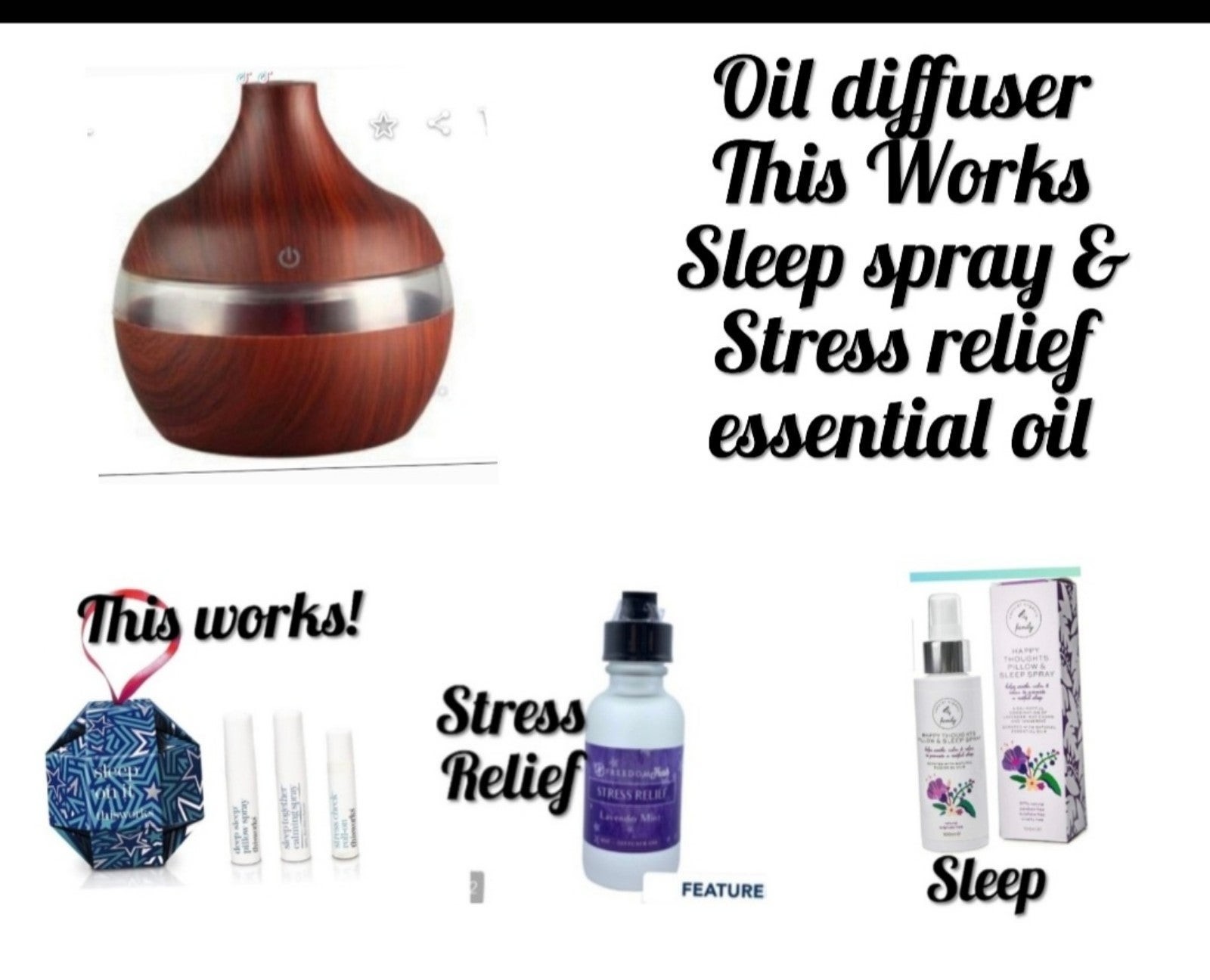 Sleep and stress relief Essential oils and diffuser bundle
