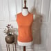Future Paradise Womens Coral Orange 100% Cashmere Sweater Vest Sz XS Preppy