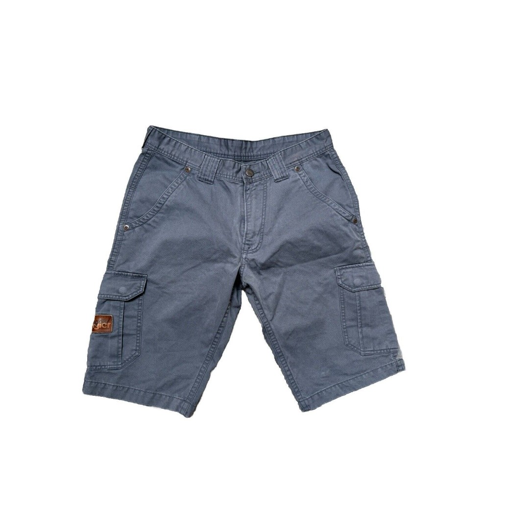 Rare Vintage Wrangler Chad Mens Gray Denim Cargo Canvas Shorts Sz 31 Stitched