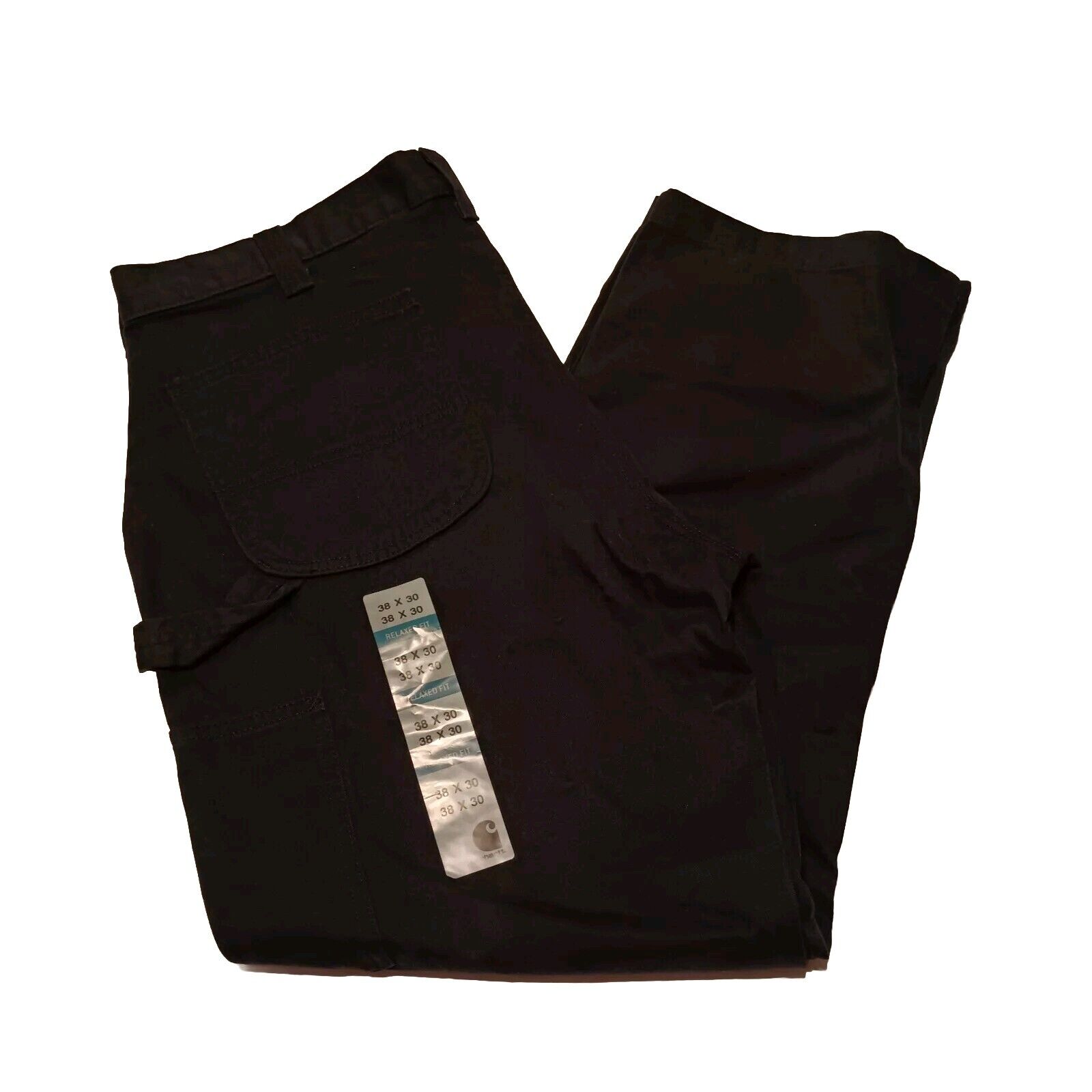 Carhartt Pants Canvas Carpenter Men's 38x30 Black Workwear Relaxed Fit B324 BLK