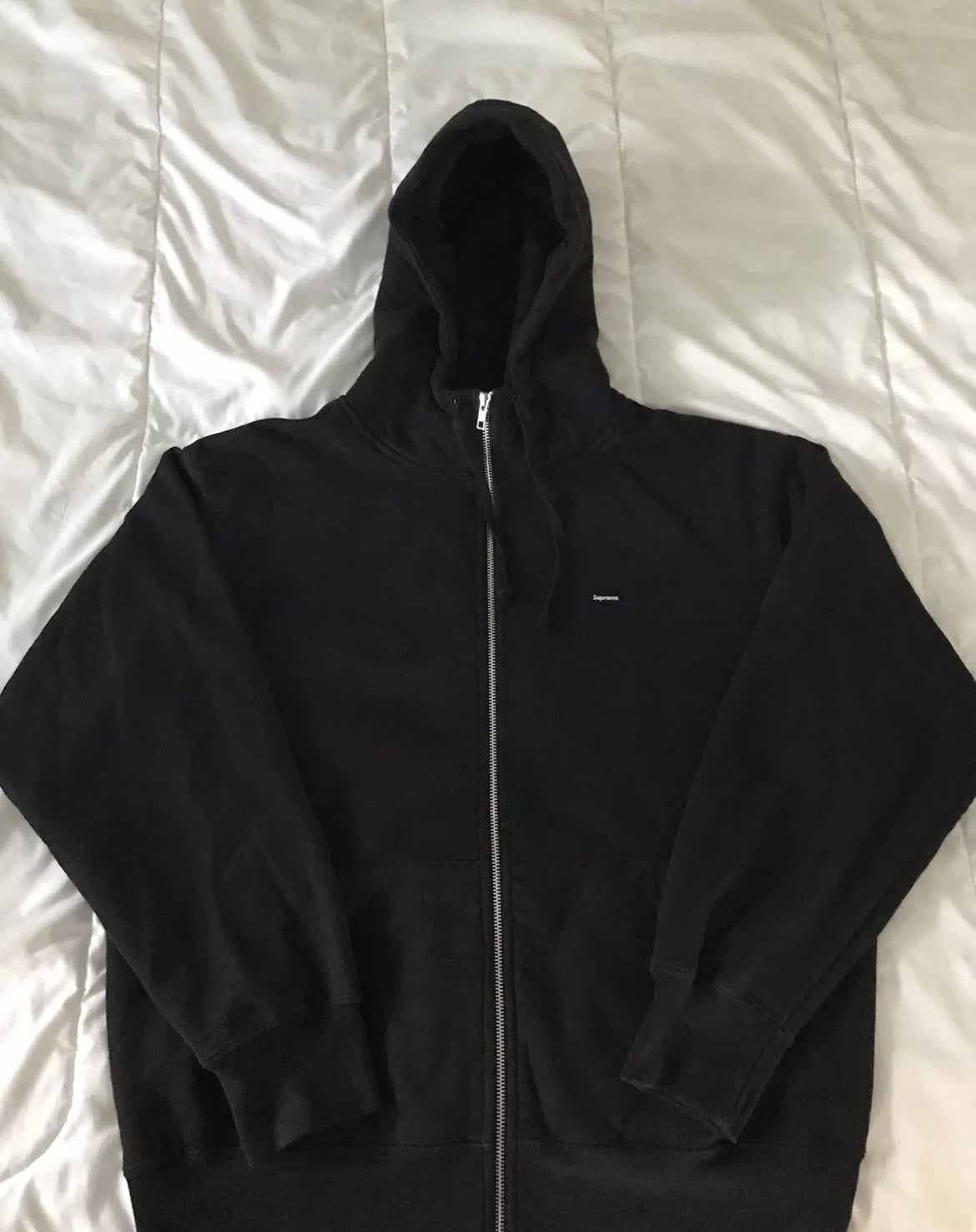 supreme small box logo zipup hoodie w face mask Black Size Medium!
