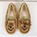 Gabriella Rocha Tan Suede Lined Beaded Moccasins