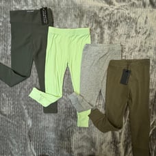 Little Bipsy Gray Green Ribbed Leggings Bundle