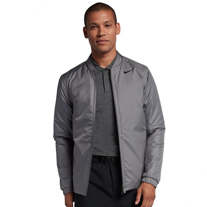 Nike Synthetic Fill Reversible Bomber Jacket Golf Silver Large 932309-036 150