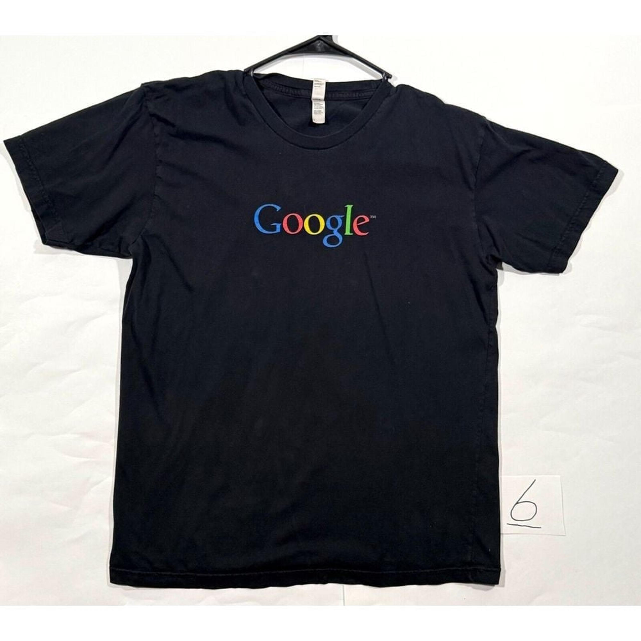 Google Sustainable Edition T-Shirt Mens Large Black Print Crew Neck Short Sleeve