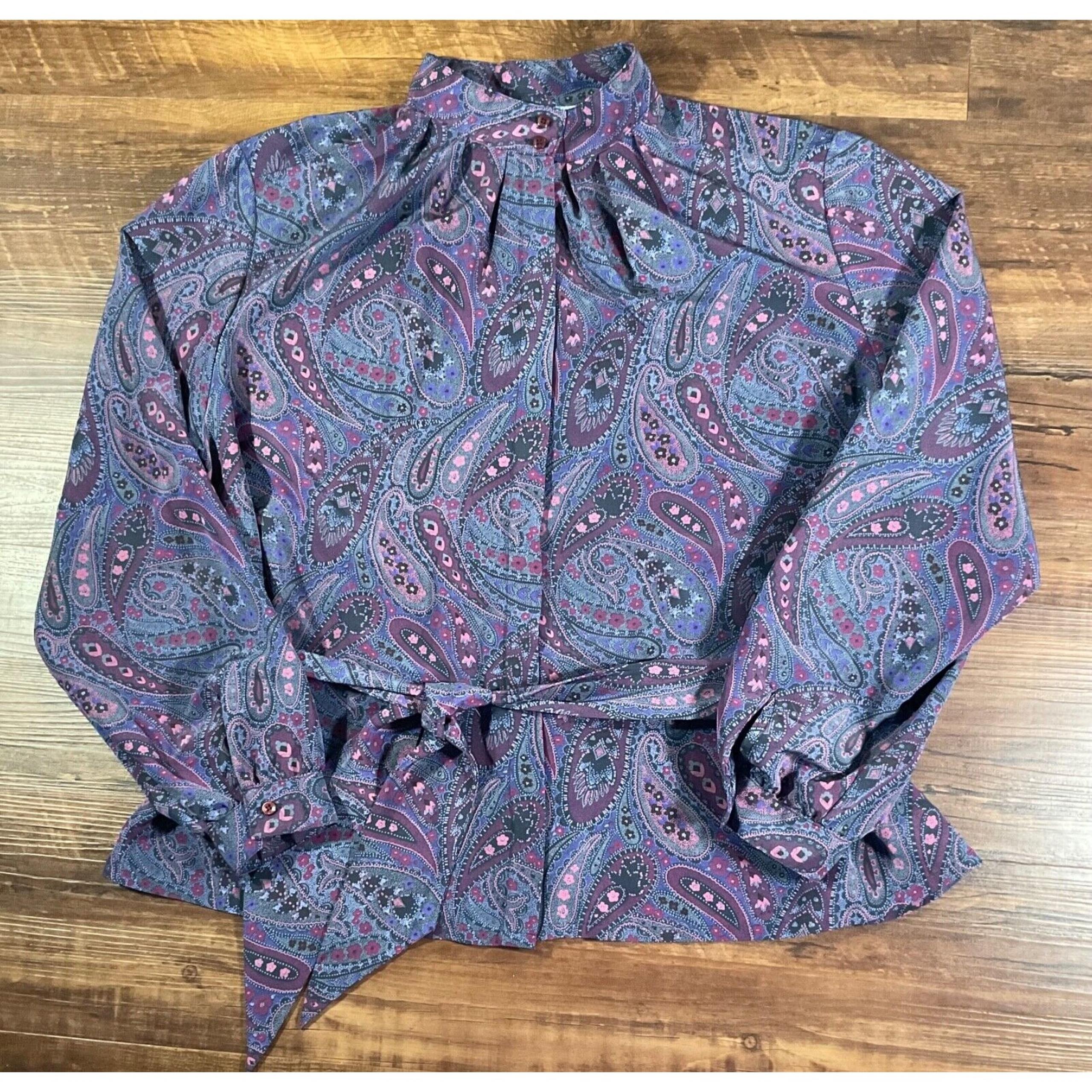 Country Sophisticates Pendleton Paisley Purple Button Up Shirt Womens Size XL