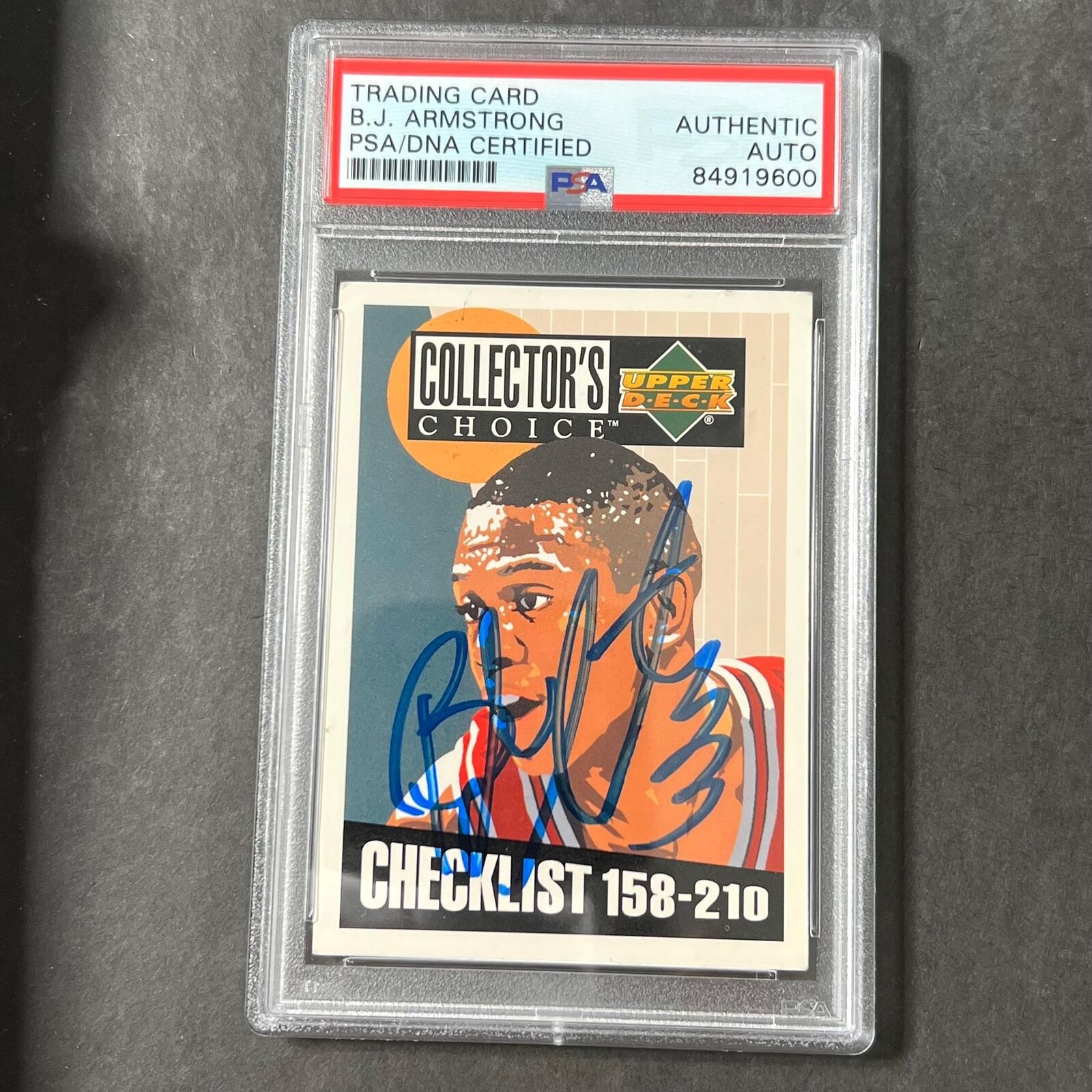 1994-95 Upper Deck #210 B. J. Armstrong Signed Card AUTO PSA Slabbed Bulls