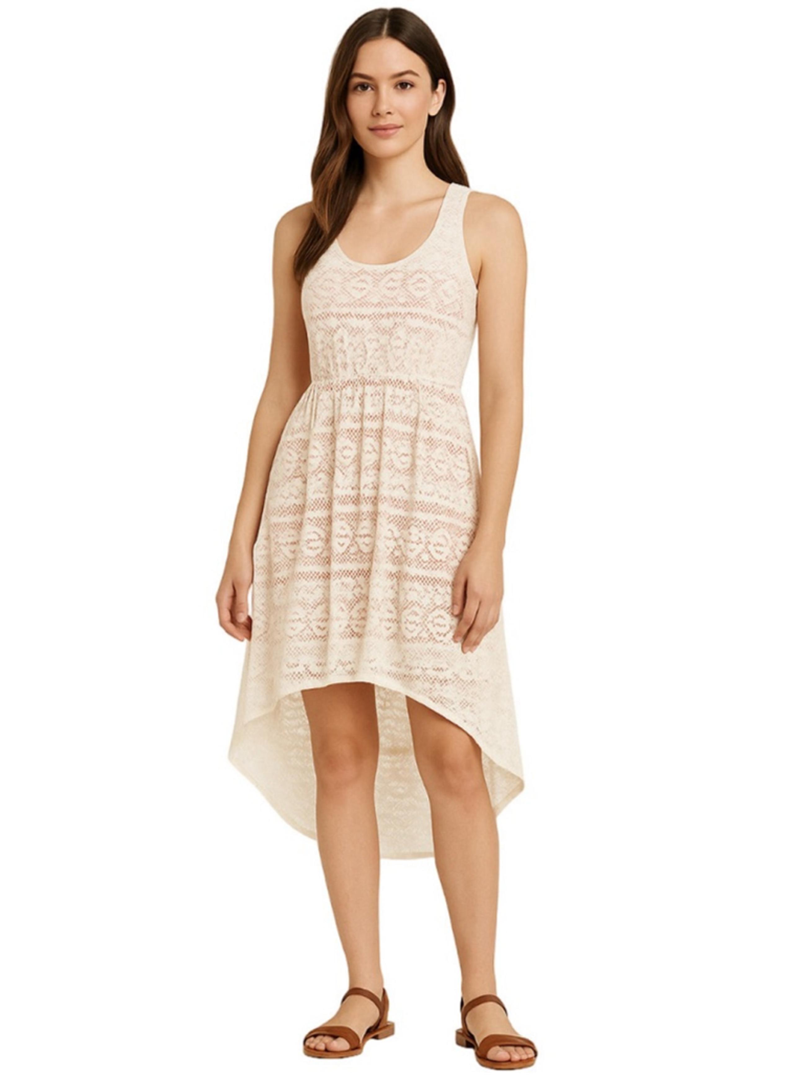 Trixxi Ivory Lace Hi-Low Dress Boho Festival Lined Small