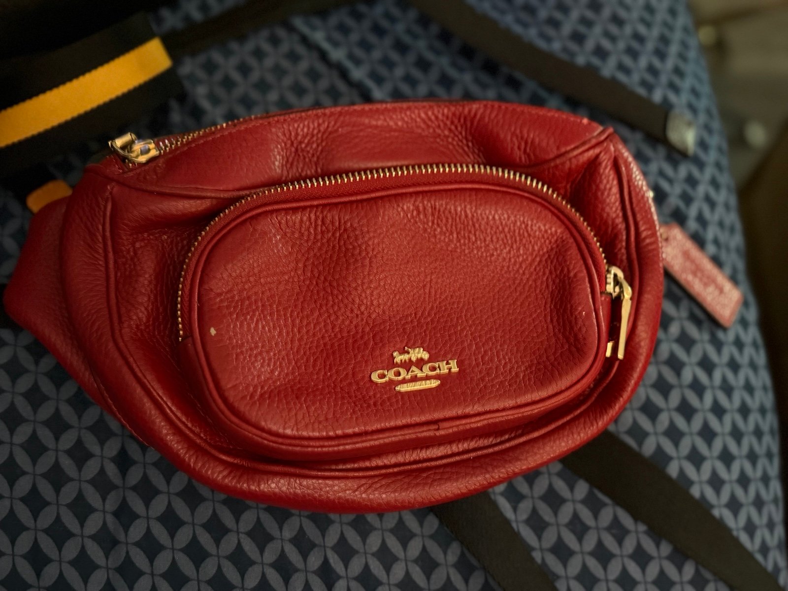 Coach Red Fanny pack with gold zipper. Like new condition